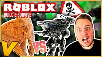 TRÆ ELEFANT vs. DRÆBER ROBOTTER *BUILD AND SURVIVE!* :: Roblox Dansk