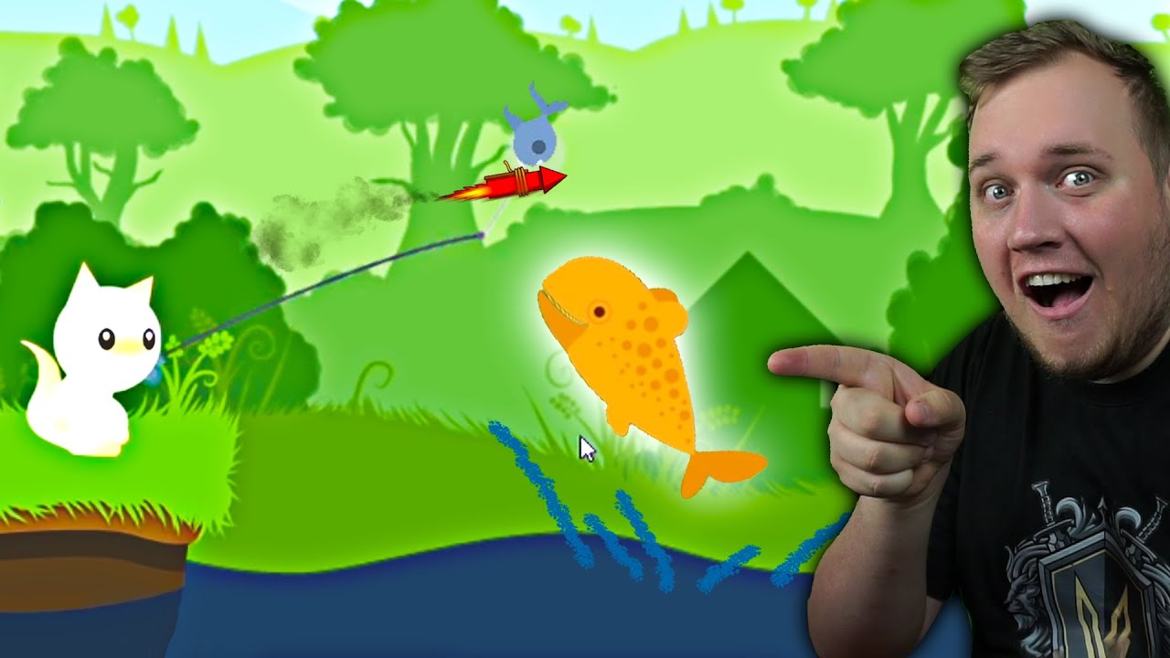 VI SÆTTER RAKET PÅ FISKESTANGEN i Cat Goes Fishing