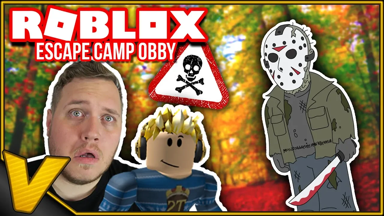 VI BLIVER JAGET AF EN MORDER! 😲 :: Escape Camp Obby - Roblox Dansk