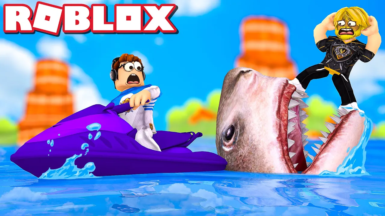 KAN MAN HOPPE OVER HAJEN?! :: Roblox SharkBite Dansk