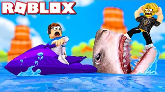 KAN MAN HOPPE OVER HAJEN?! :: Roblox SharkBite Dansk