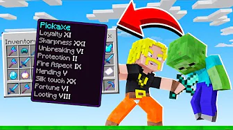 Minecraft, men når jeg dræber mob bliver HELE mit inventory OP ENCHANTED!