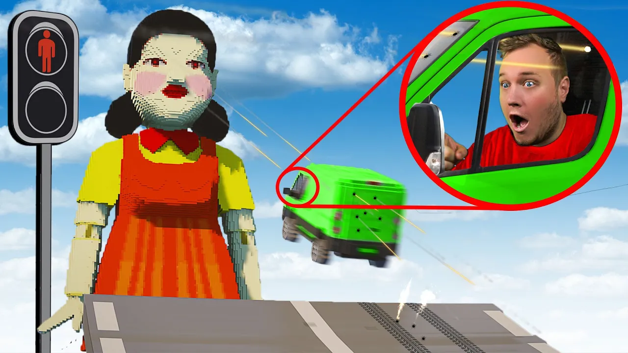 BILER vs. SQUID GAME ROBOT :: Stå HELT STILLE eller 💀!