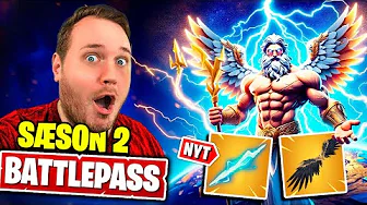 🌩 ZEUS ER KOMMET til FORTNITE?! 🏆 *BATTLEPASS REAKTION + FØRSTE WIN*
