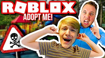 EN DAG MED MIN SØN (HAN ER DÅRLIG TIL PARKOUR) :: Dansk Roblox Adopt Me!