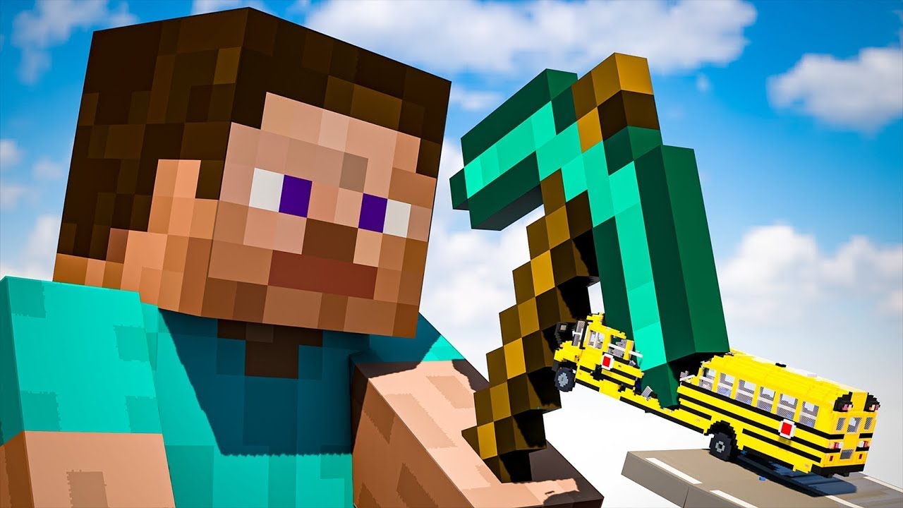 BILER vs. MINECRAFT STEVE :: PICKAXE SMADRER MINE BILER!